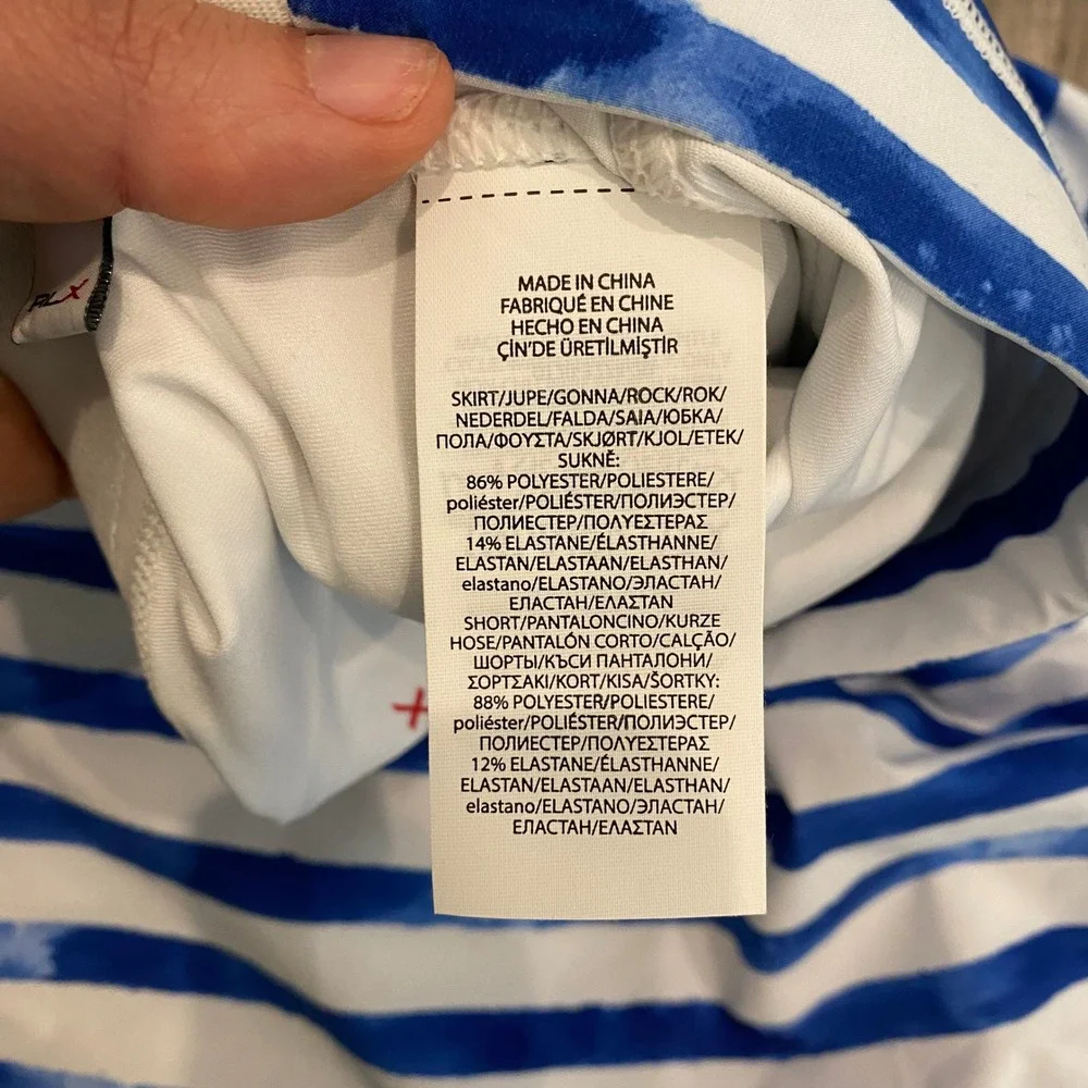 Ralph Lauren Sport Blue And White Striped Golf Skirt